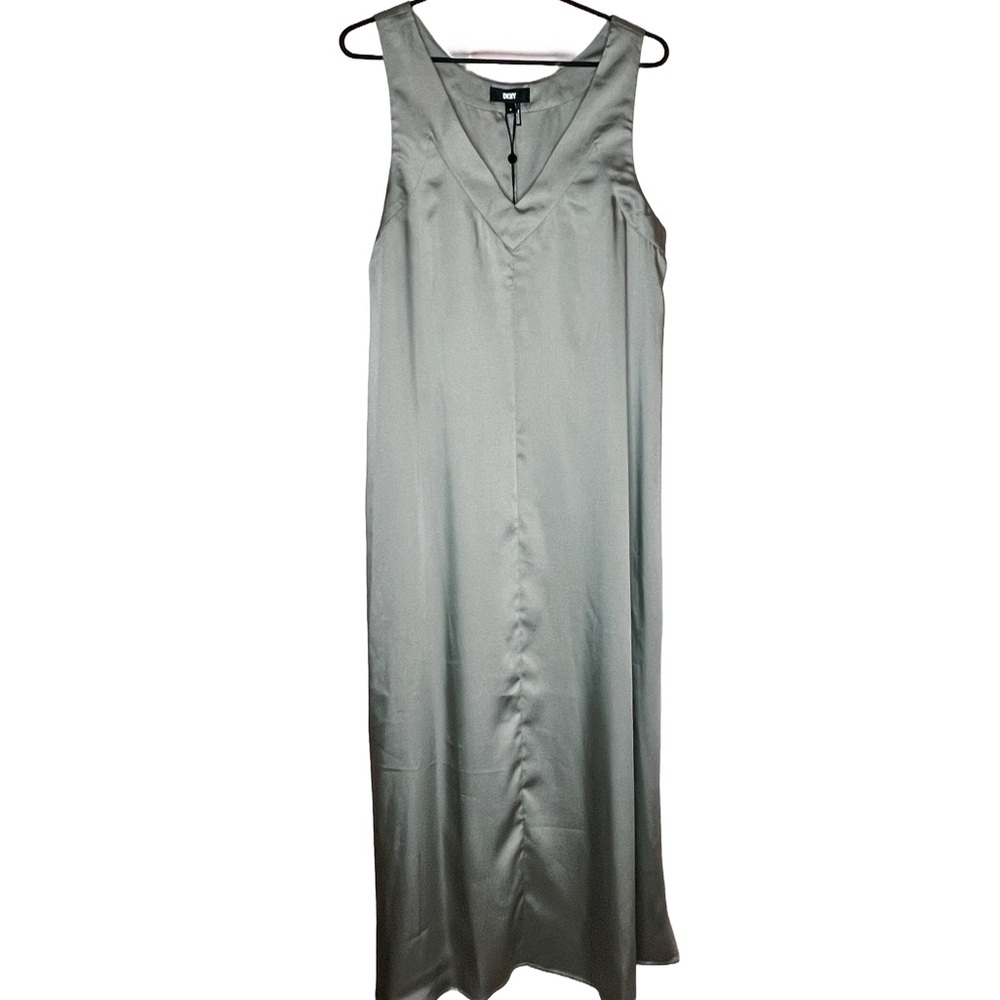 DKNY Fairy Green Maxi Slip Dress Women's M Sleeveless Tank Sheath y2k Occasion